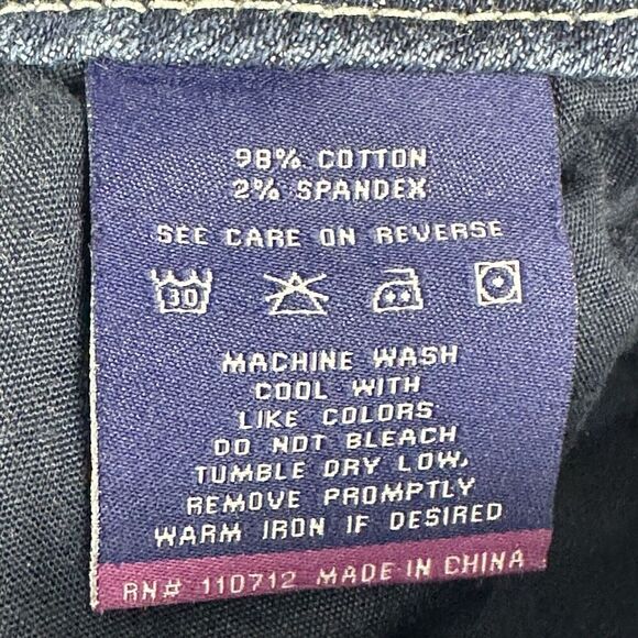 Vigoss Dublin Straight Jeans Womens 5 Low Rise Dark Wash Rhinestone Thick Stitch - Picture 16 of 16